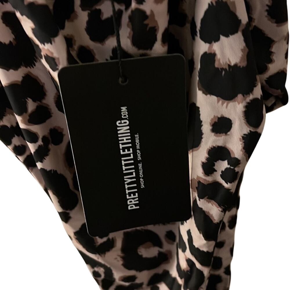 PrettyLittleThing Leopard Print High Leg One Piece Swimsuit Size 2 - Picture 7 of 8